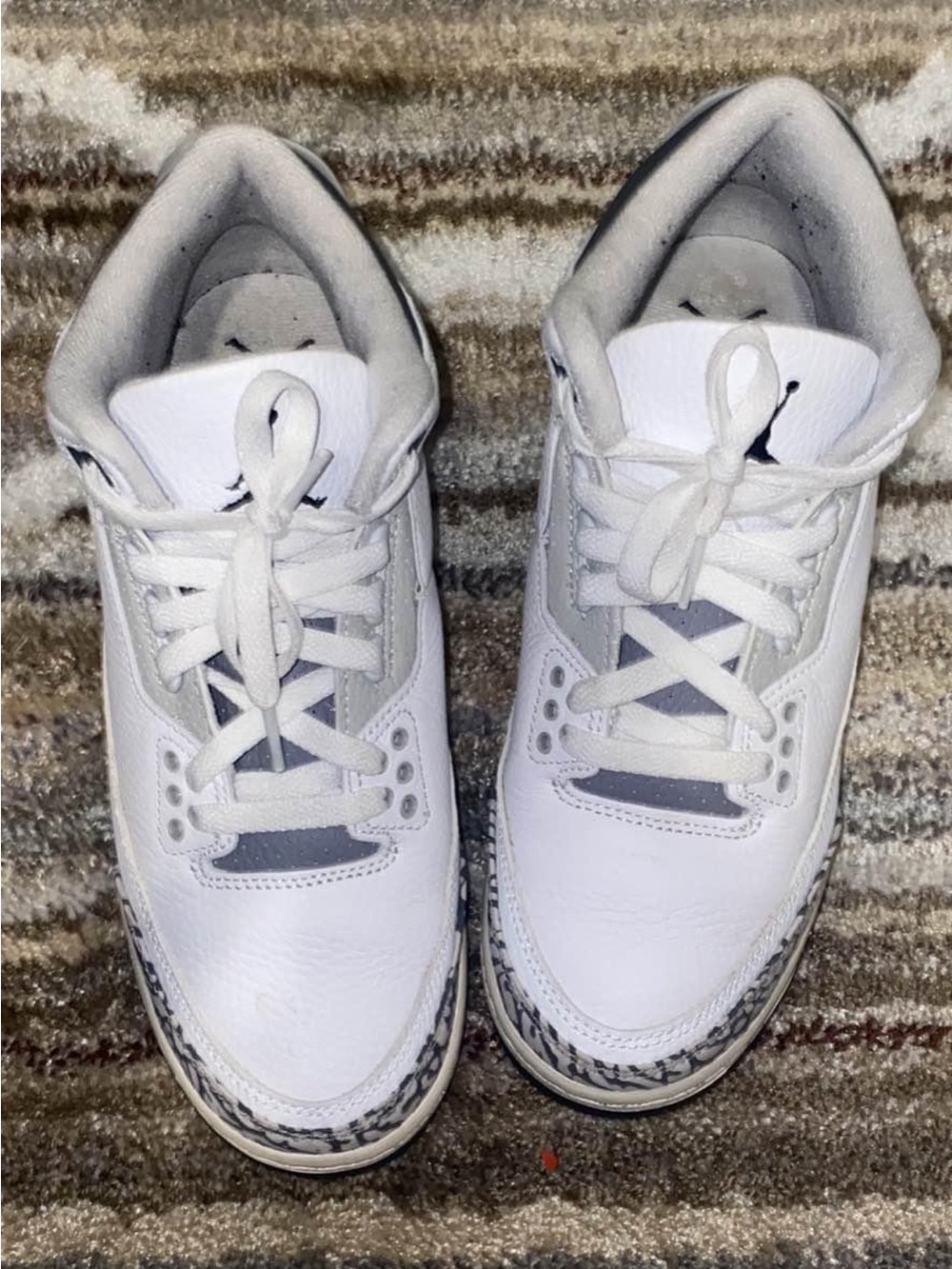 Jordan White and Gray Retro Sneakers